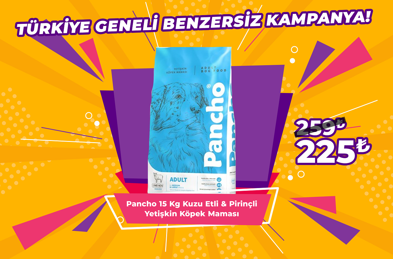 Pancho 15 Kg Kuzu Etli Pirinçli Yetişkin Köpek Maması