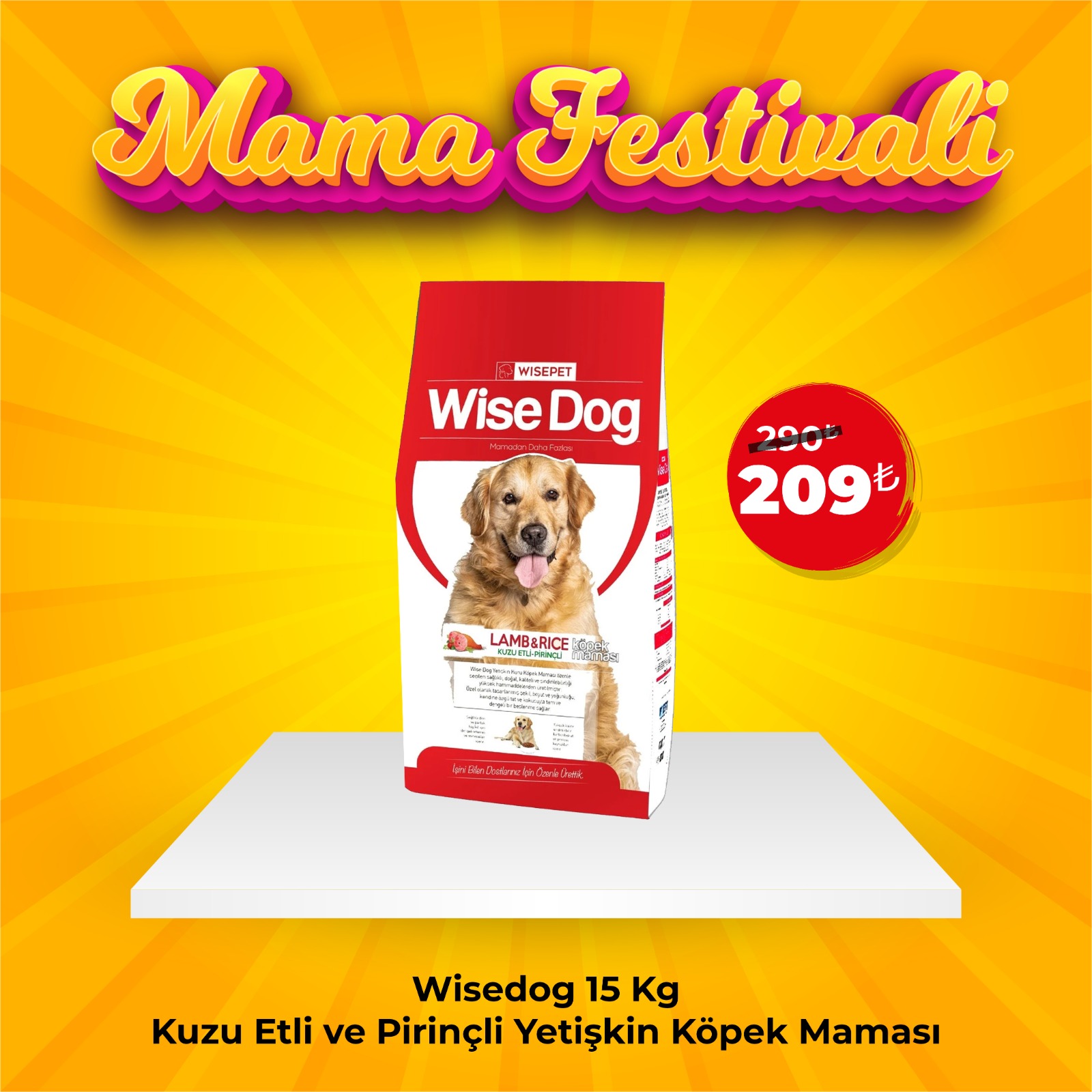 Wise Dog Kuzu Etli Yetişkin Köpek Maması 15 Kg