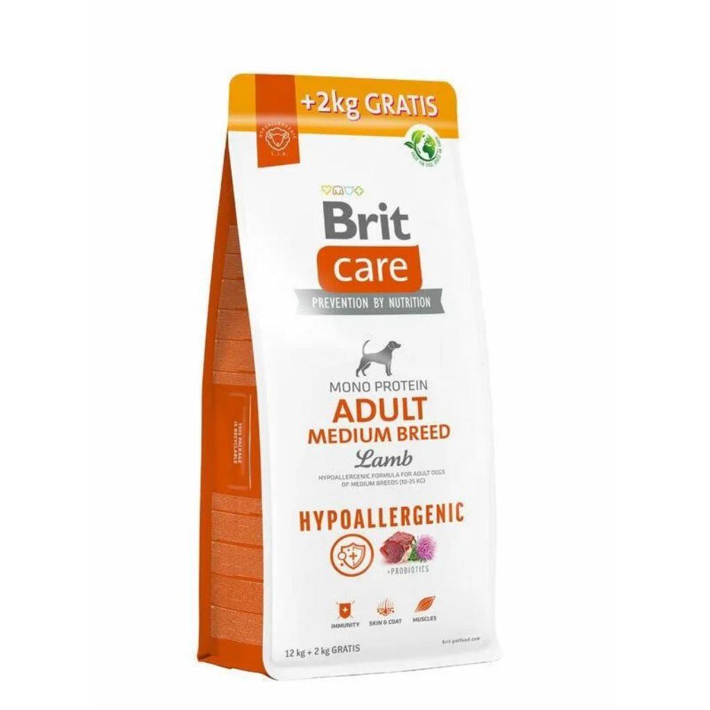Brit Care Hypo-Allergenic Kuzulu ve Pirinçli Orta Irk Yetişkin Köpek Maması 12kg + 2kg HEDİYE!