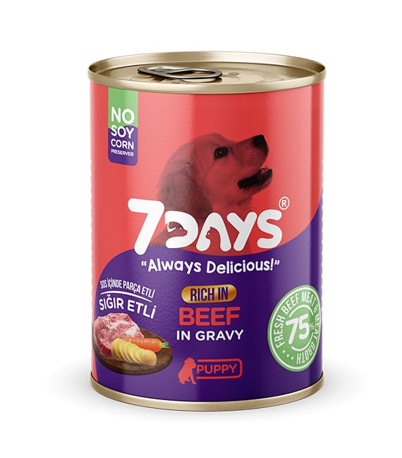 7 Days Taze Sığır Etli Yavru Köpek Konservesi 415 Gr X 24 Adet