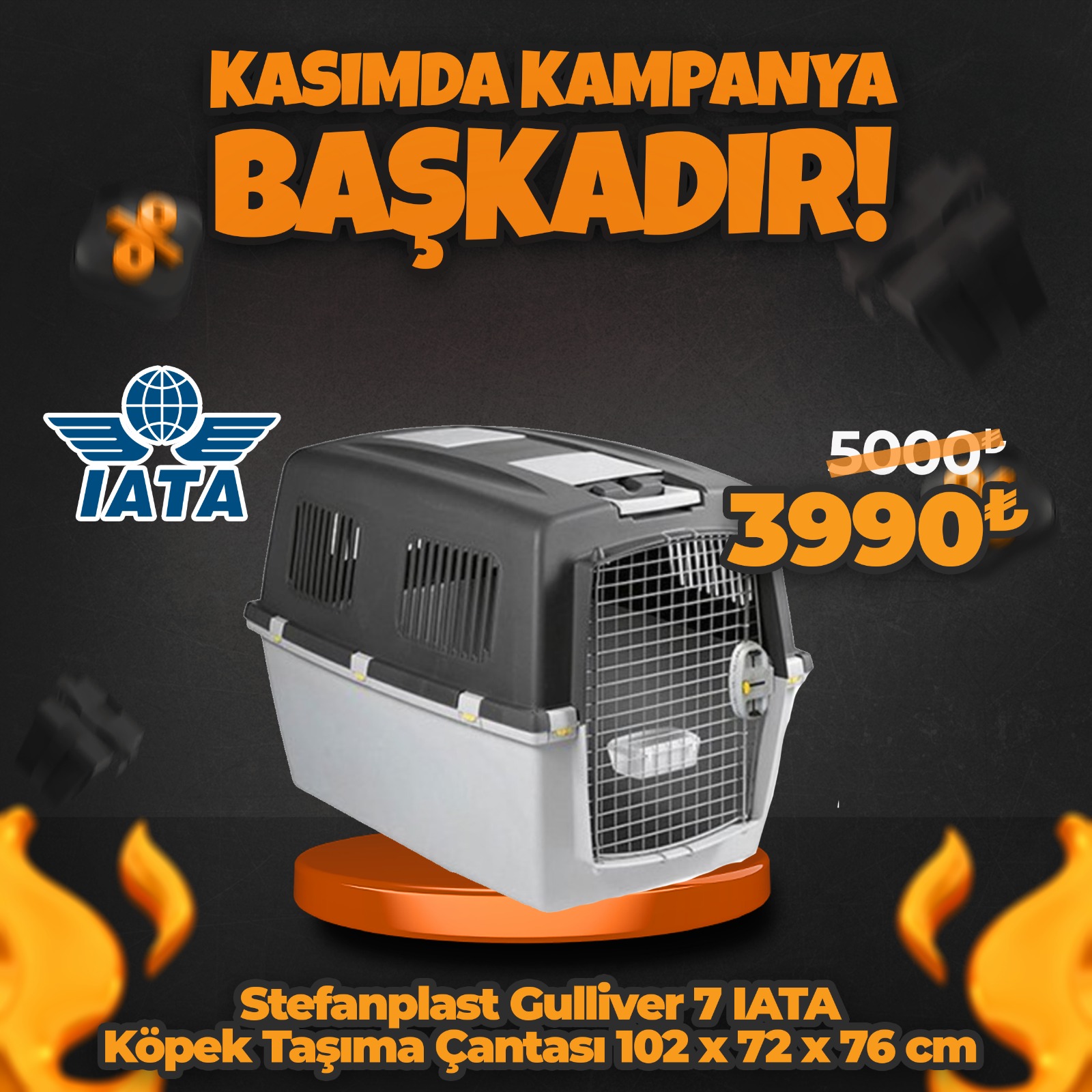 Stefanplast Gulliver 7 Köpek Taşıma Kafesi 102x72x76