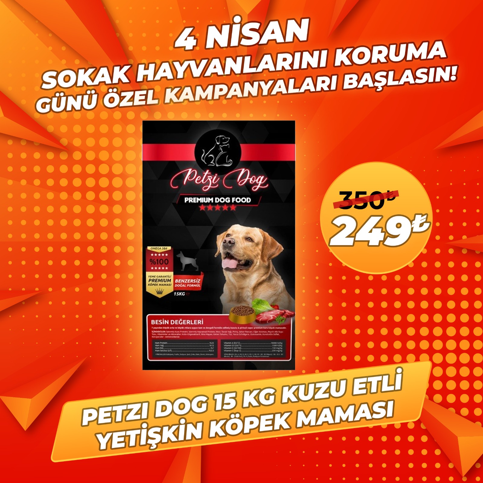 Petzi Dog Kuzu Etli 15 Kg Yetişkin Köpek Maması