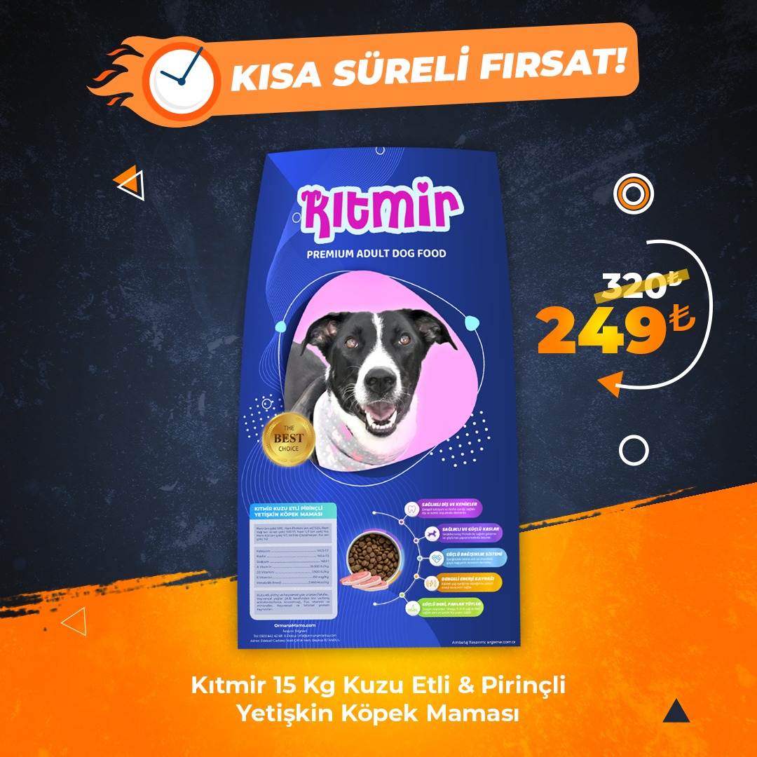 Kıtmir 15 Kg Kuzu Etli & Pirinçli Yetişkin Köpek Maması