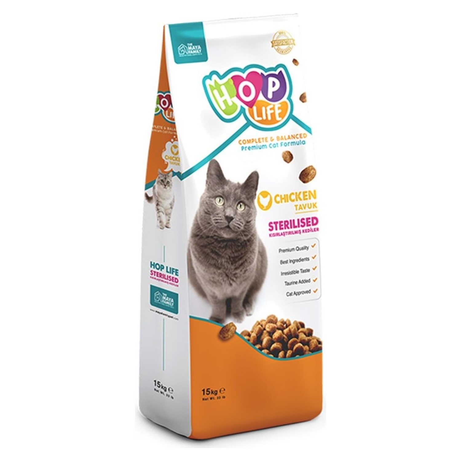 Hop Life Tavuklu Kısırlaştırılmış Kedi Maması 15 Kg