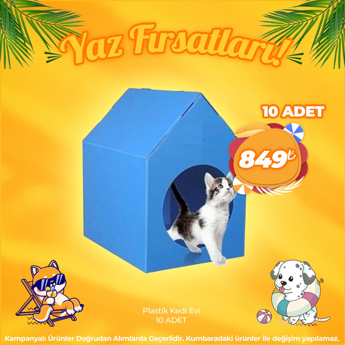 Plastik Kedi Evi 10 Adet