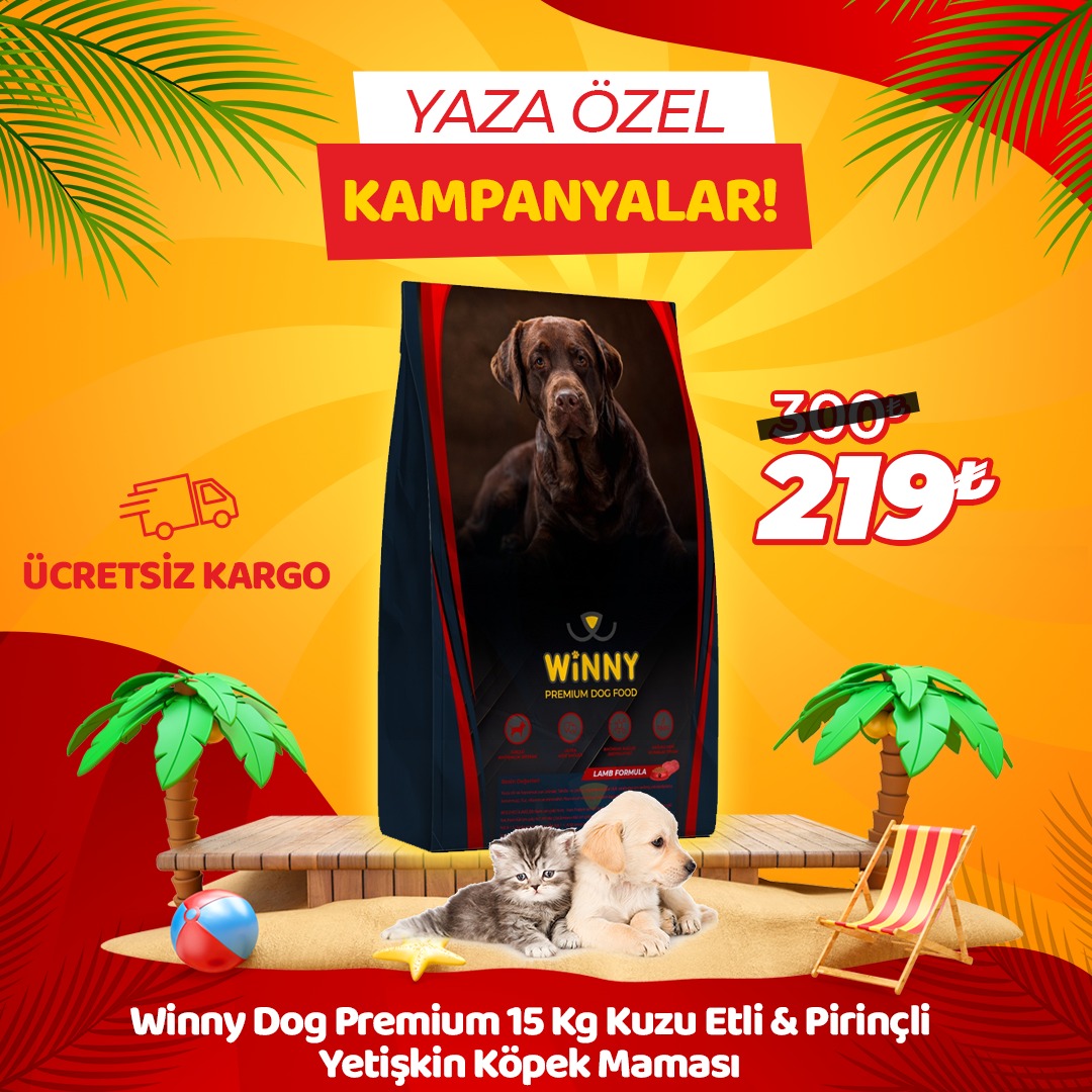 Winny Premium 15 Kg Kuzu Etli Yetişkin Köpek Maması