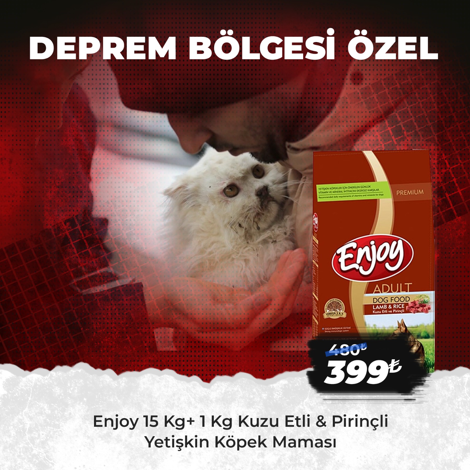 Enjoy 15+1 Kg Kuzu Etli & Pirinçli Yetişkin Köpek Maması