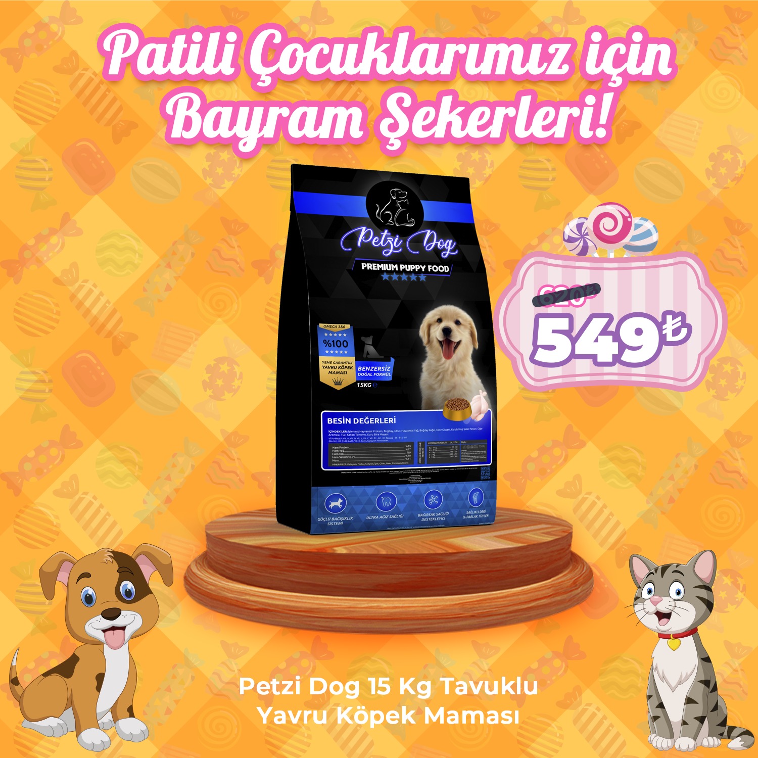 Petzi Dog 15 Kg Tavuklu Yavru Köpek Maması