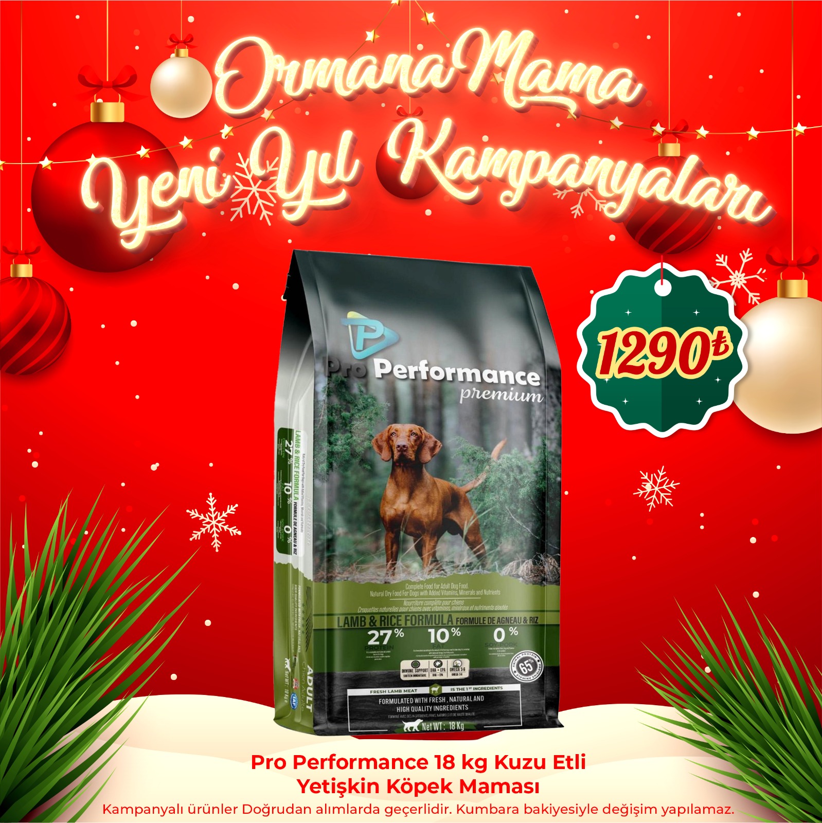Pro Performance Premium Kuzu Etli Yetişkin Köpek Maması 18 Kg