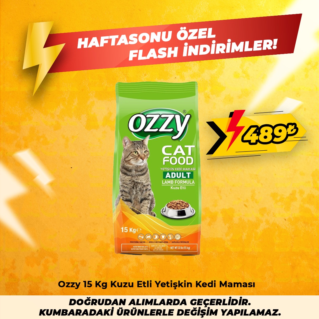 Ozzy 15 Kg Kuzu Etli Yetişkin Kedi Maması