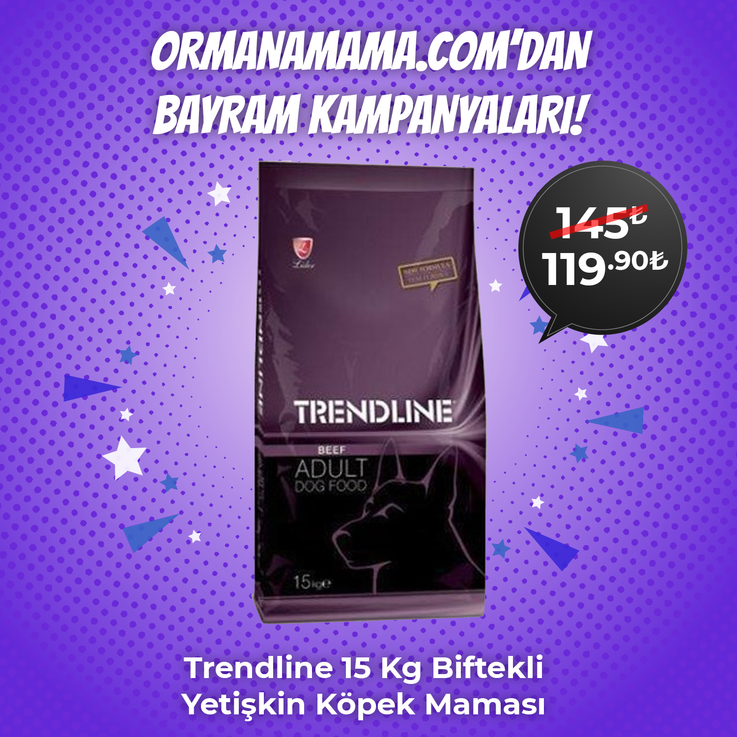 Trendline 15 Kg Biftekli Yetişkin Köpek Maması