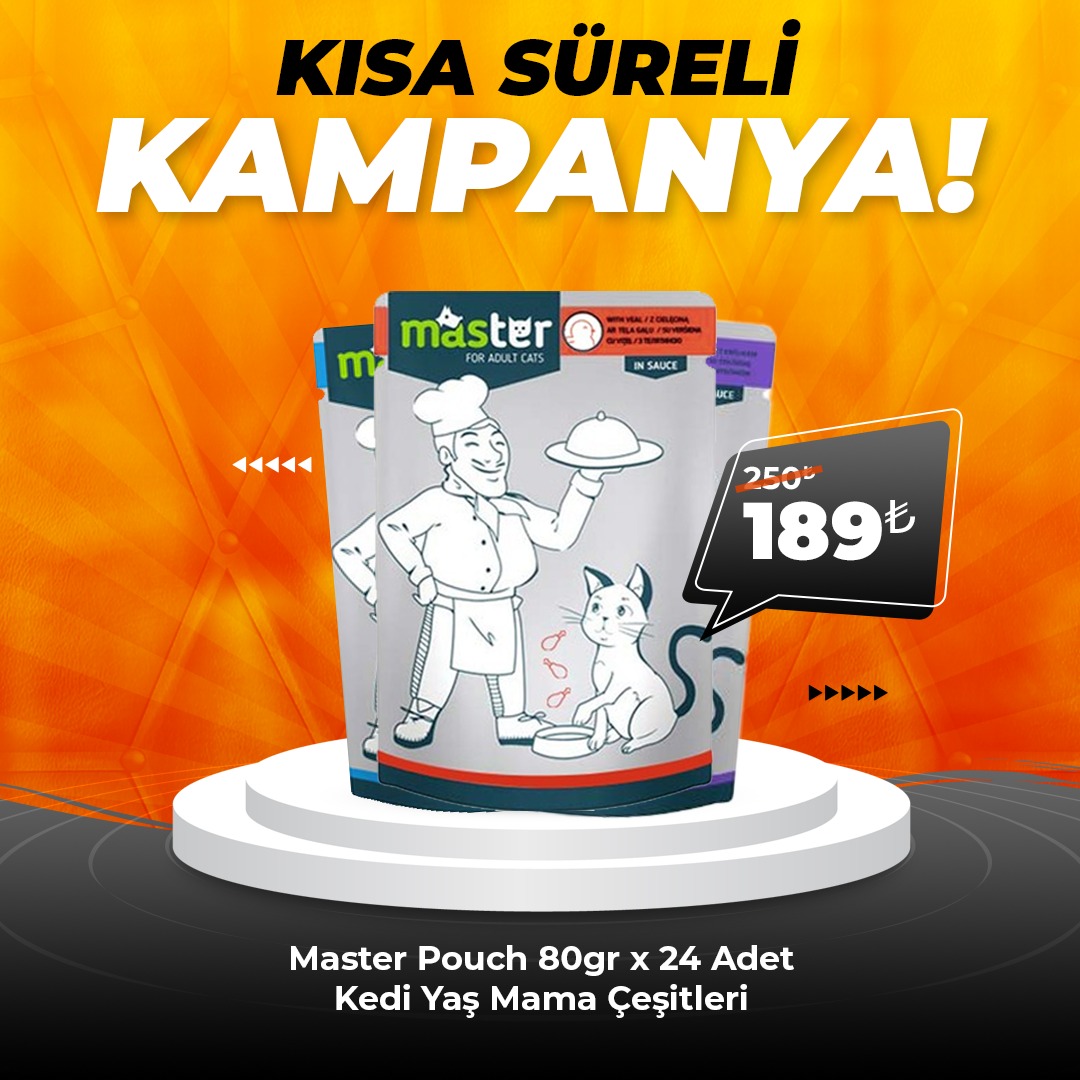 Master Kedi Pouch Mama Çeşitleri 80 grx24 Adet