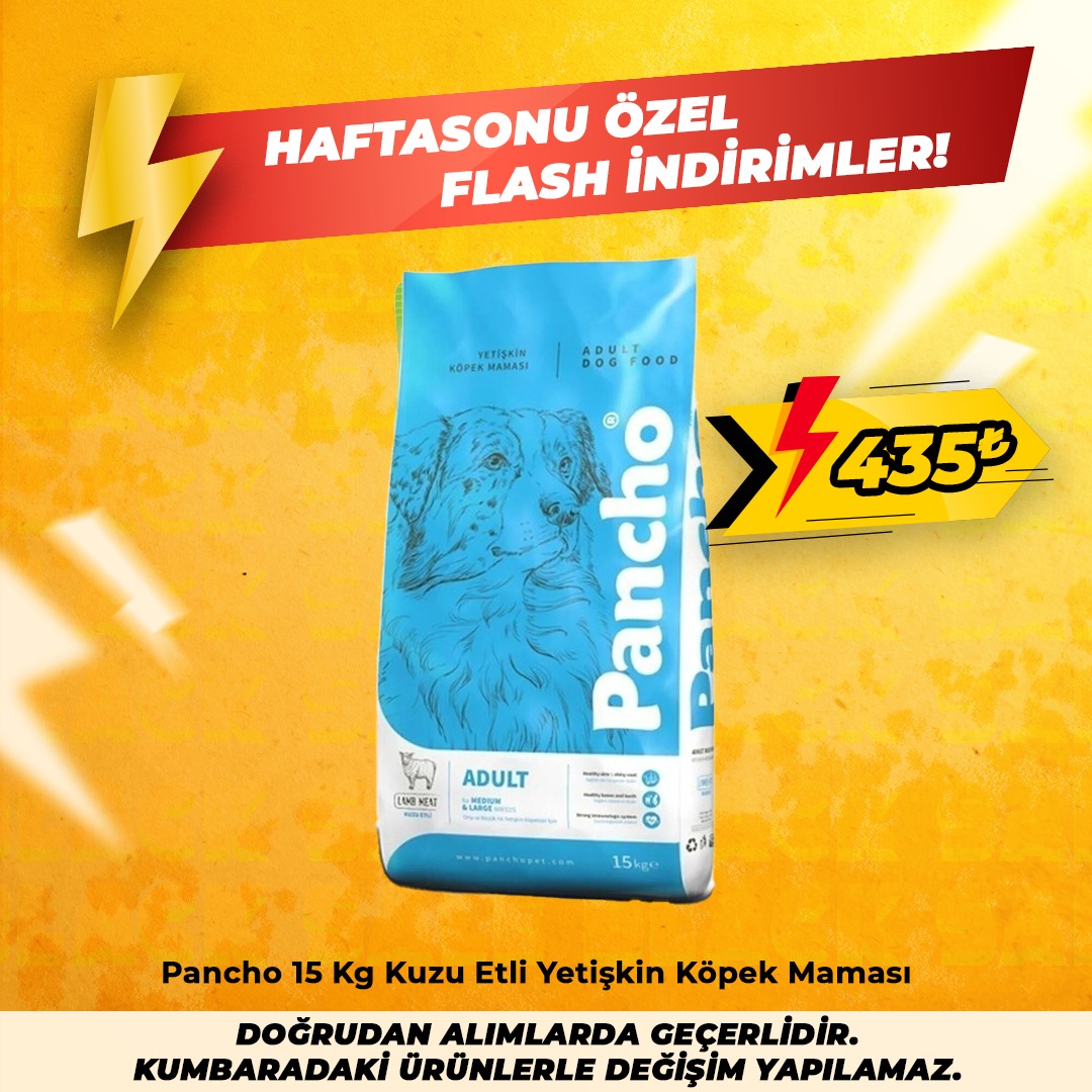 Pancho Kuzu Etli Yetişkin Köpek Maması 15 kg