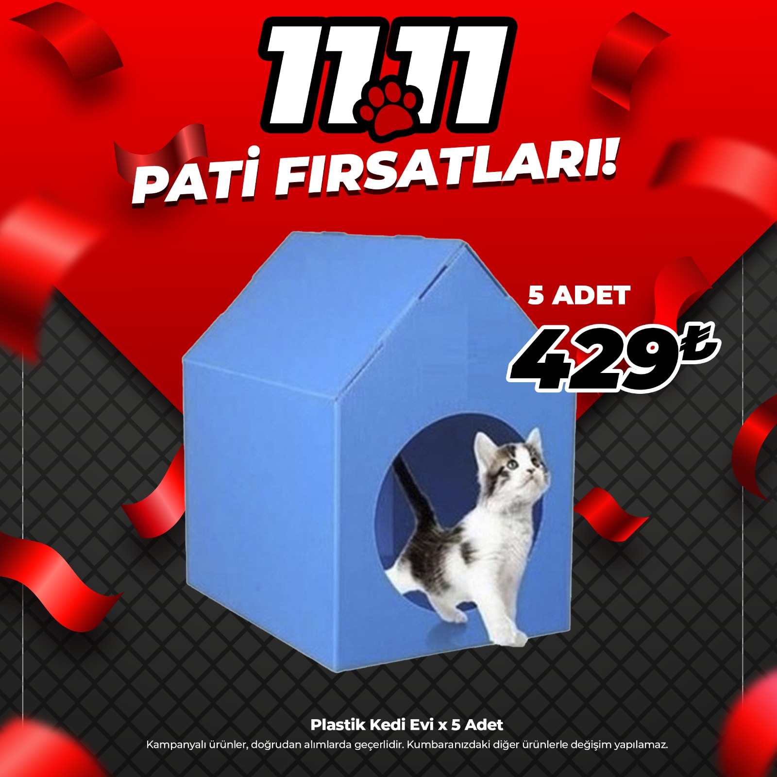 Plastik Kedi Evi 5 Adet