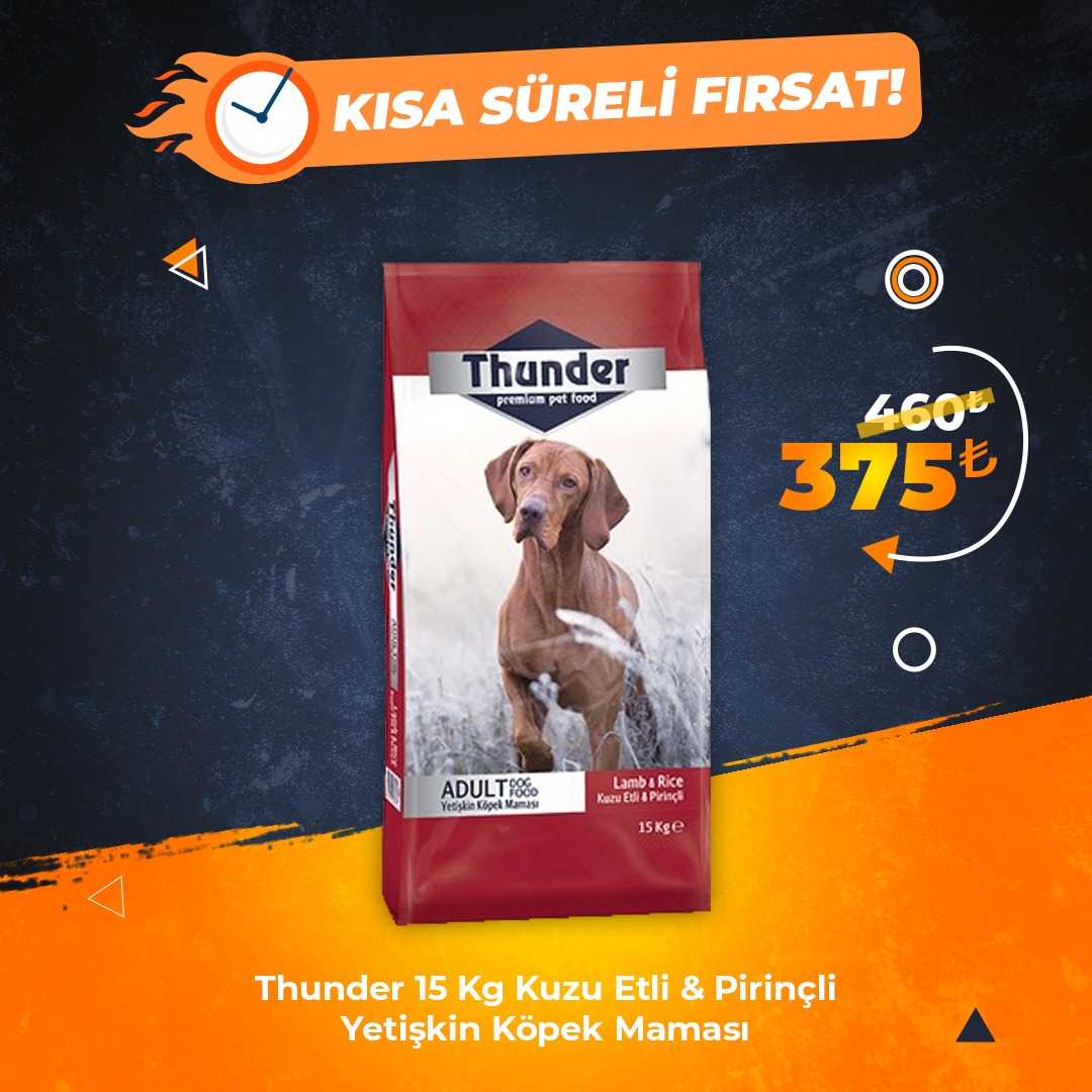 Thunder 15 Kg Kuzu Etli & Pirinçli Yetişkin Köpek Maması