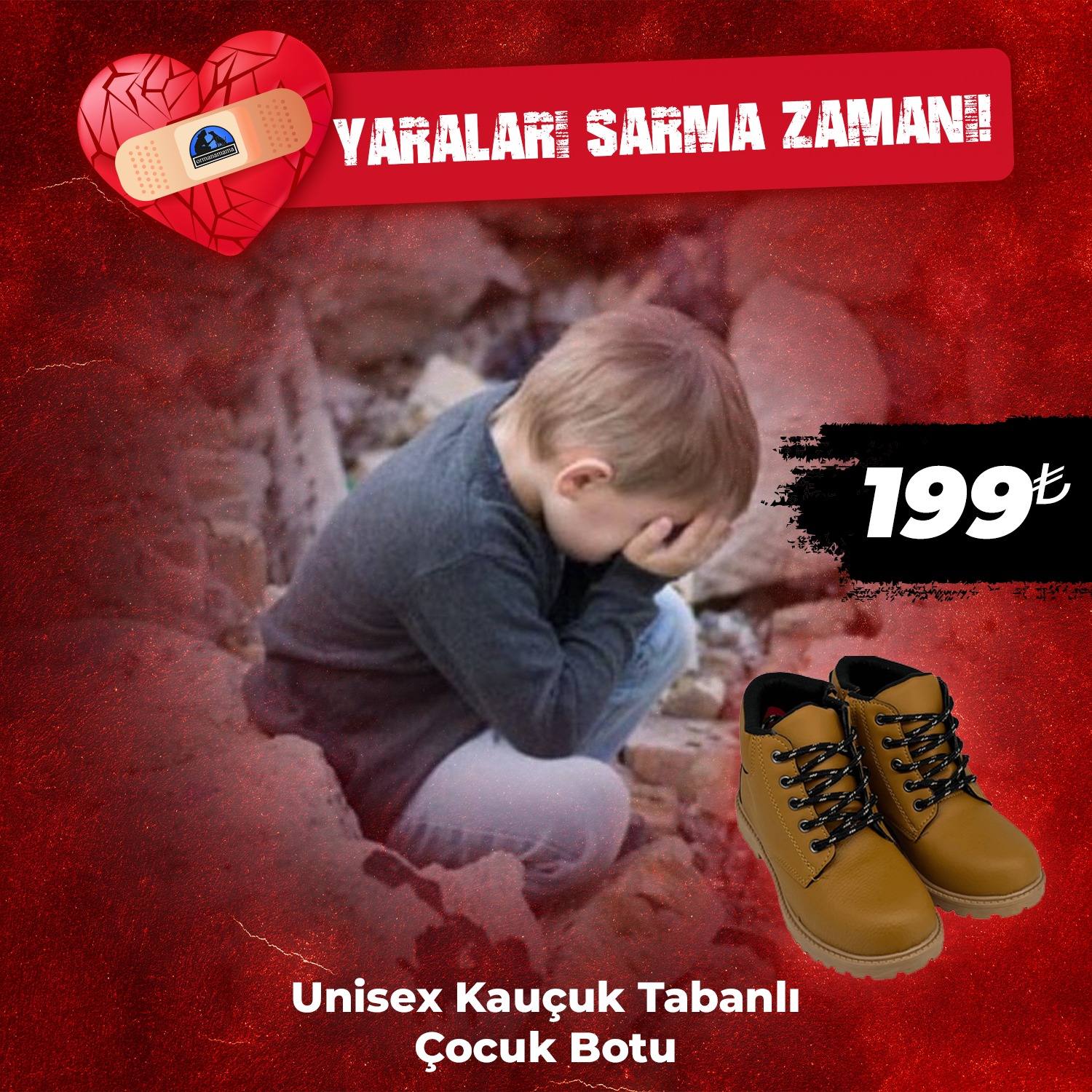 Unisex Kauçuk Tabanlı Çocuk Botu