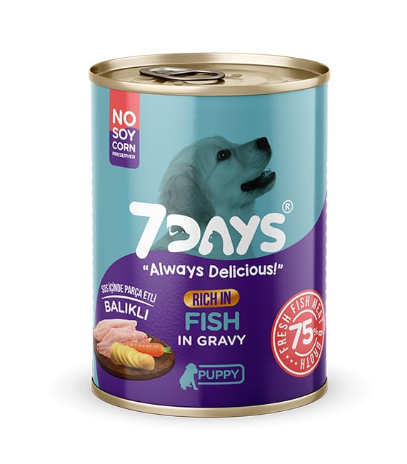 7 Days Taze Balık Etli Yavru Köpek Konservesi 415 Gr X 20 Adet