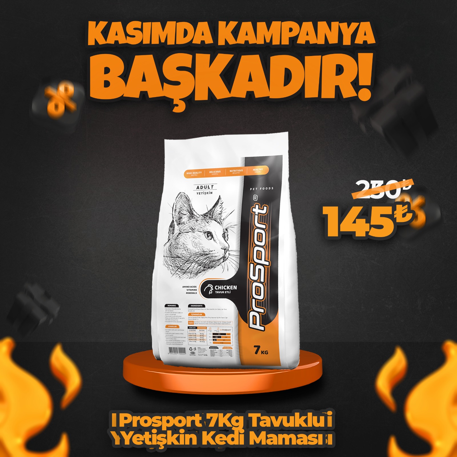 Prosport 7 Kg Tavuklu Yetişkin Kedi Maması