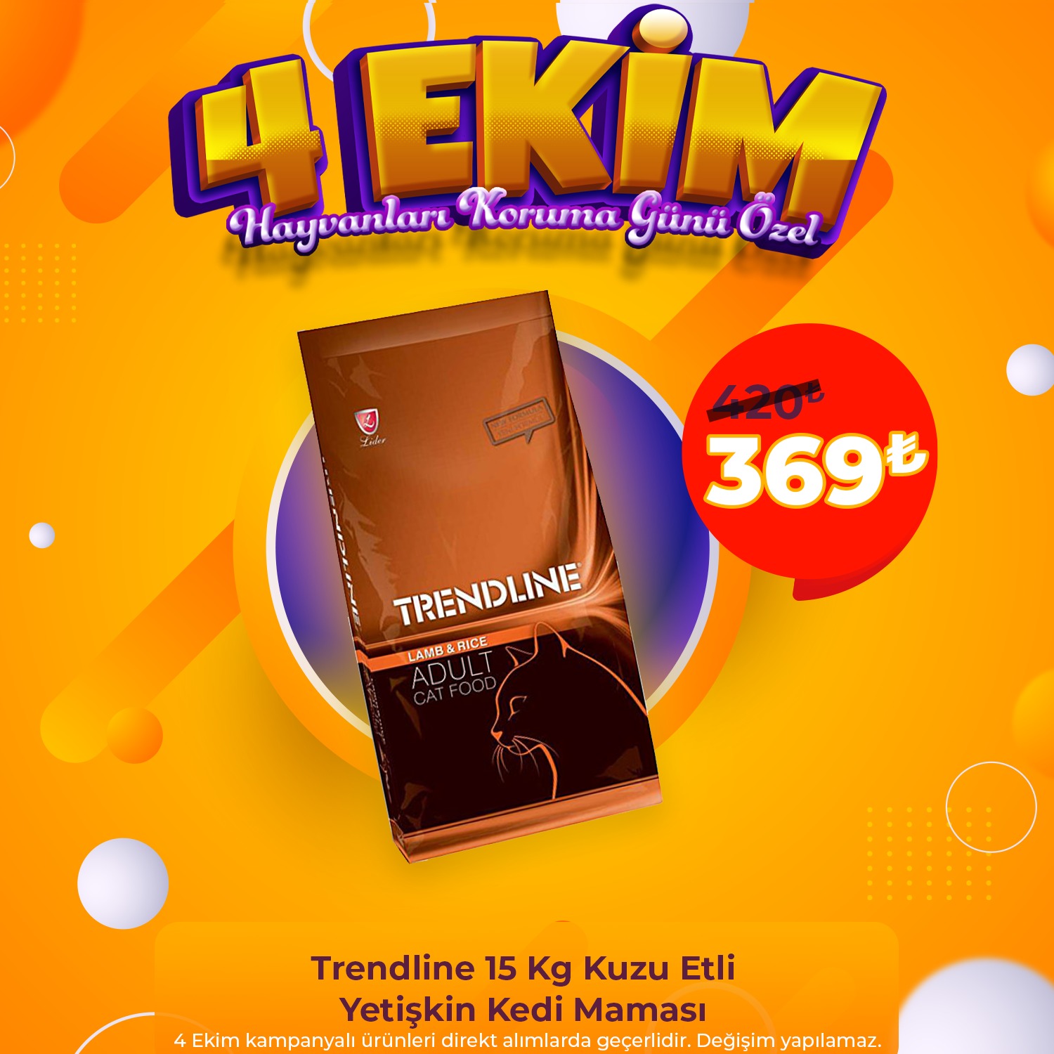 Trendline 15 Kg Kuzu Etli Yetişkin Kedi Maması