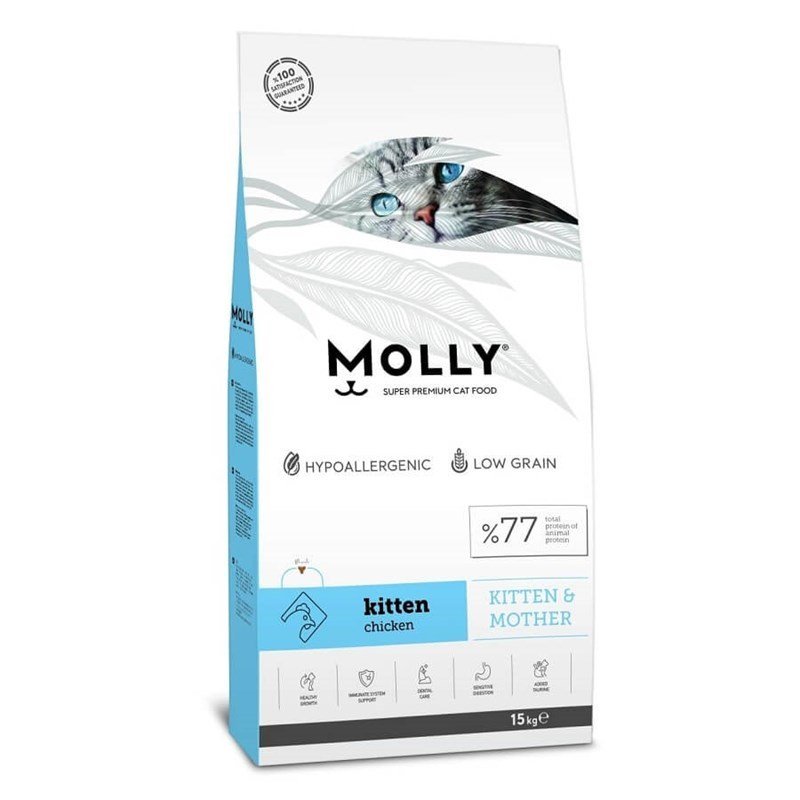 Molly Tavuklu Kitten Yavru ve Emziren Anne Kedi Maması 15 Kg