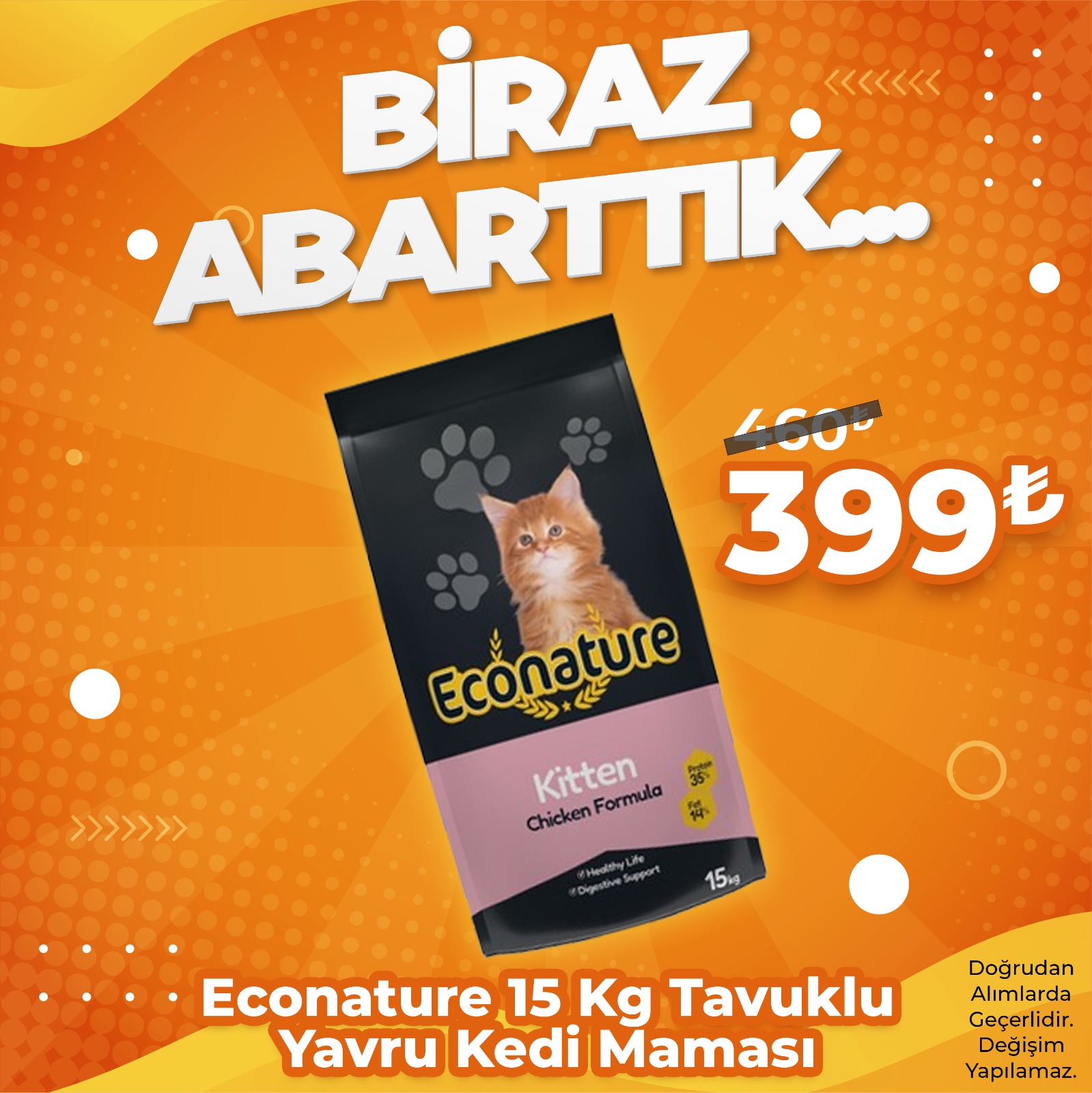 Econature Kitten 15 Kg Tavuklu Yavru Kedi Maması