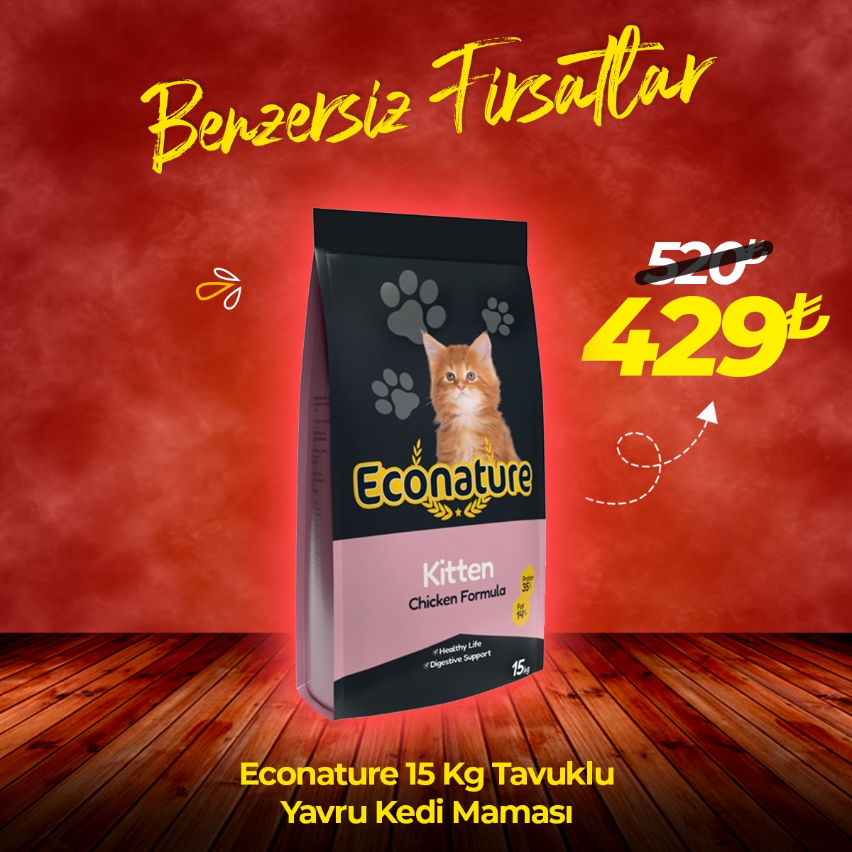 Econature Kitten 15 Kg Tavuklu Yavru Kedi Maması