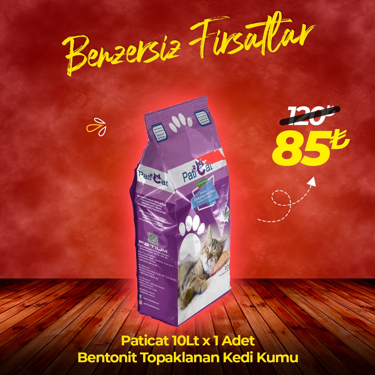 PatiCat İnce Kedi Kumu Çeşitleri 10 Lt