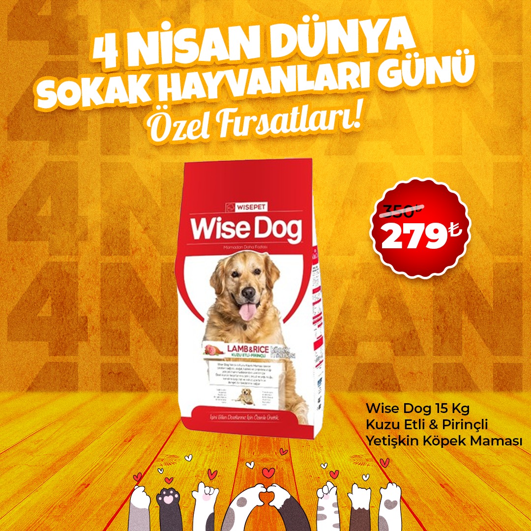 Wise Dog Kuzu Etli Pirinçli Yetişkin Köpek Maması 15 Kg