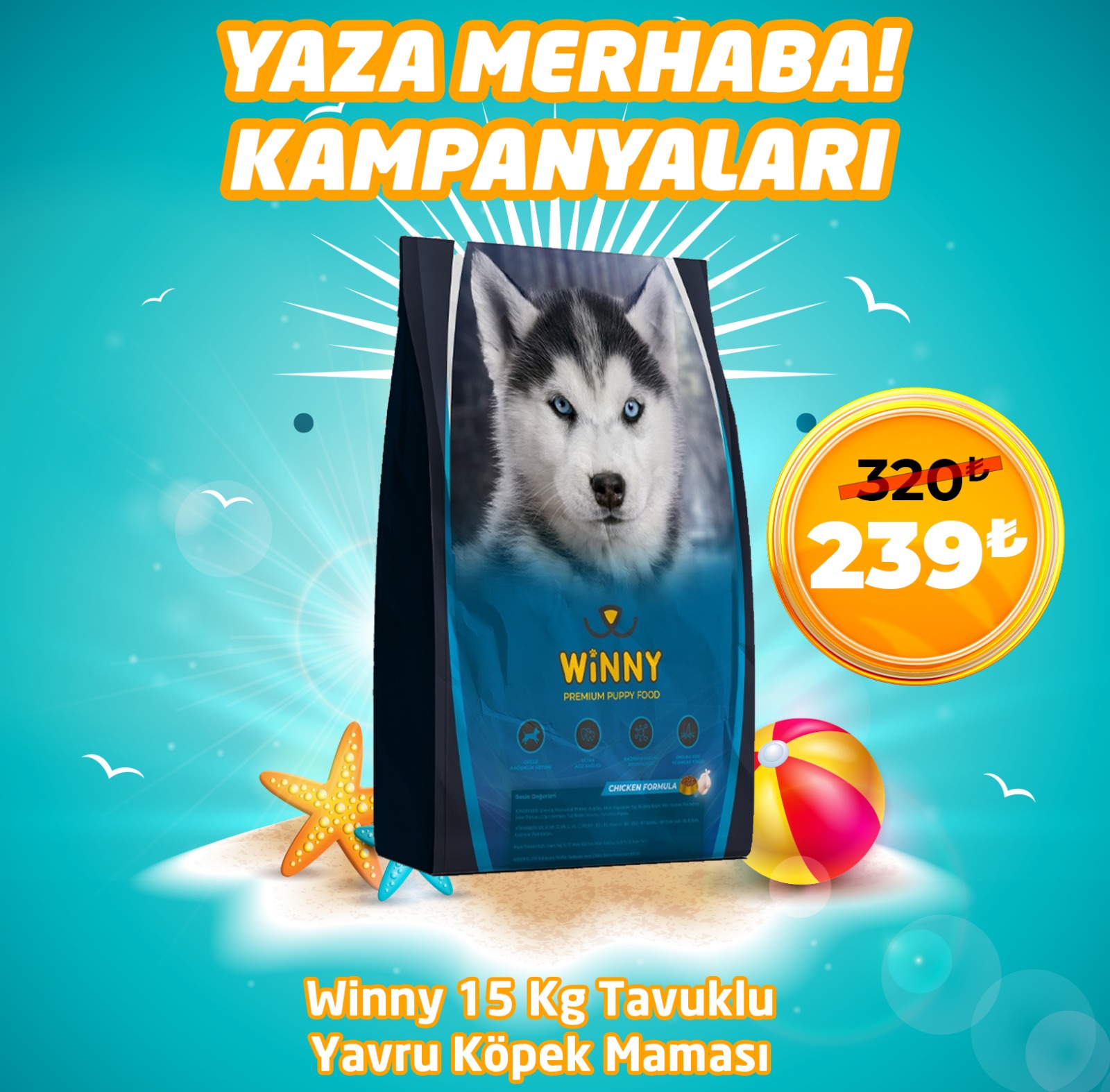 Winny Premium Puppy 15 Kg Yavru Köpek Maması