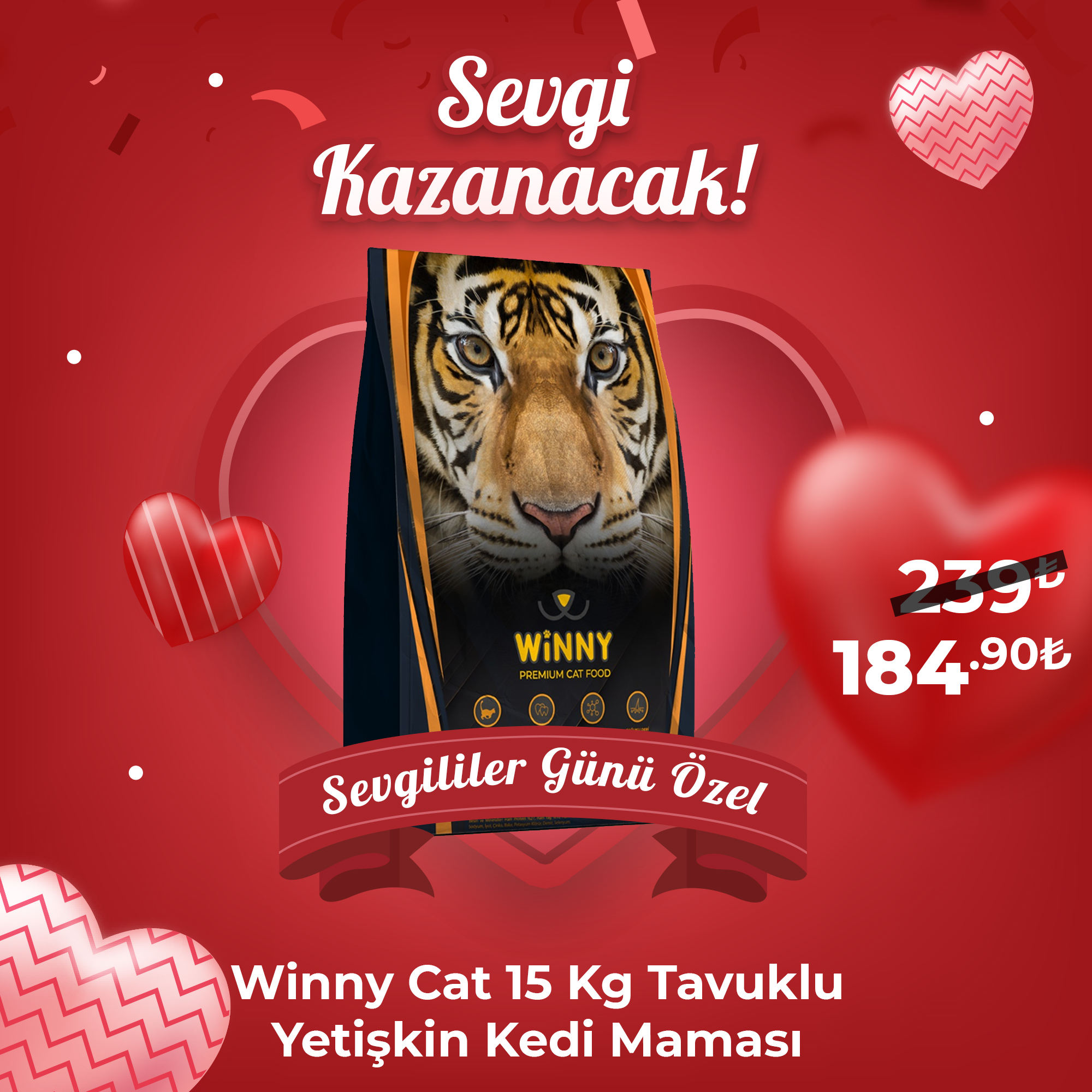 Winny Premium Cat Tavuklu 15 Kg Yetişkin Kedi Maması