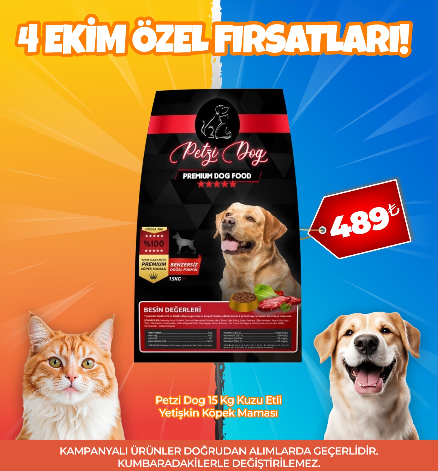 Petzi Dog 15 Kg Kuzu Etli Yetişkin Köpek Maması