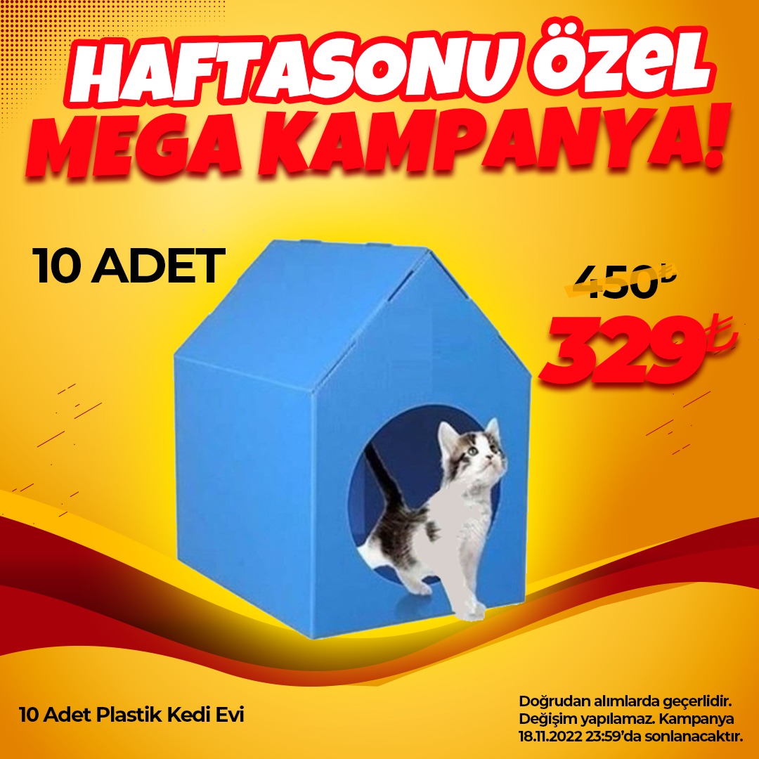 Plastik Kedi Evi x 10 Adet