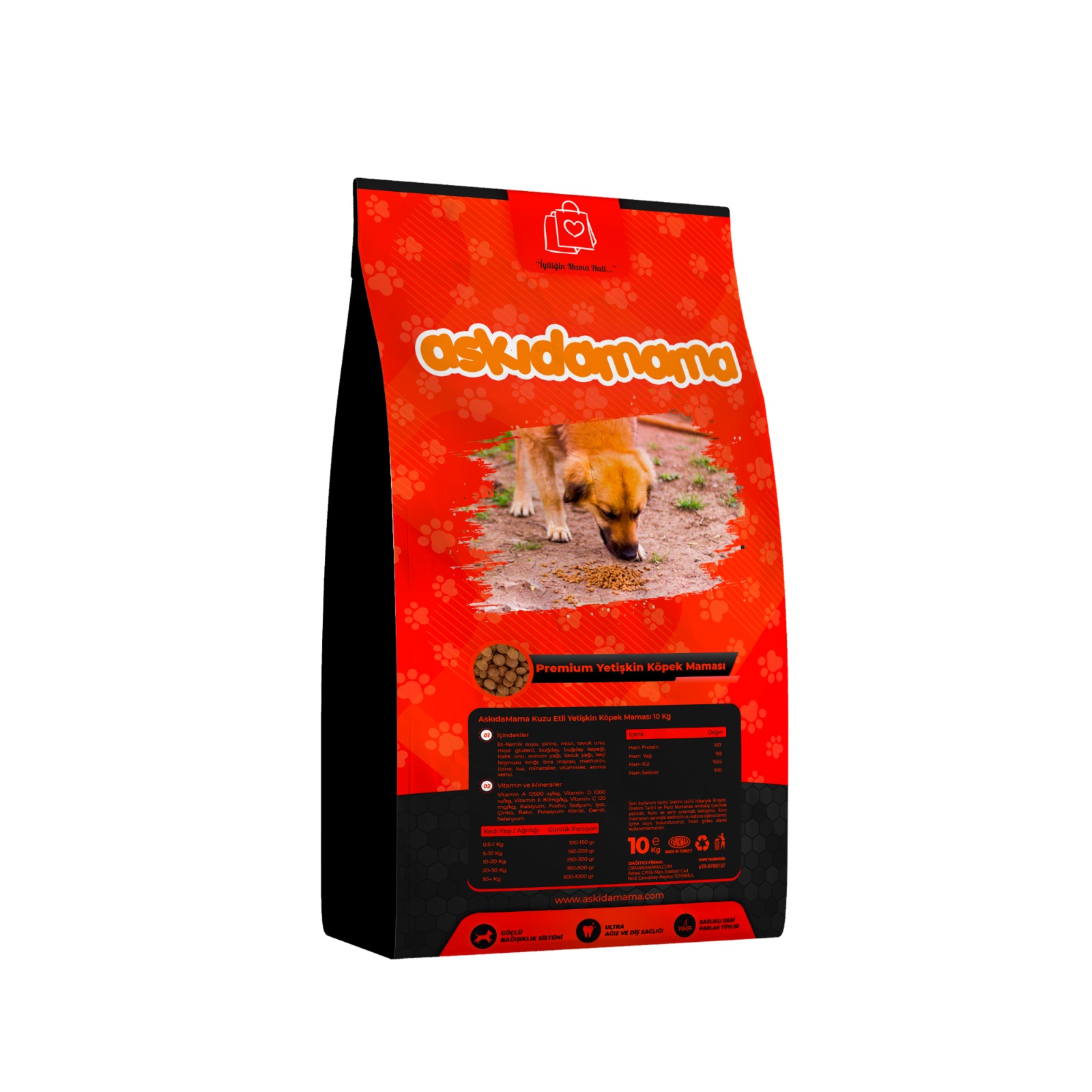 Askıda Mama 10 Kg Kuzu Etli Yetişkin Köpek Maması