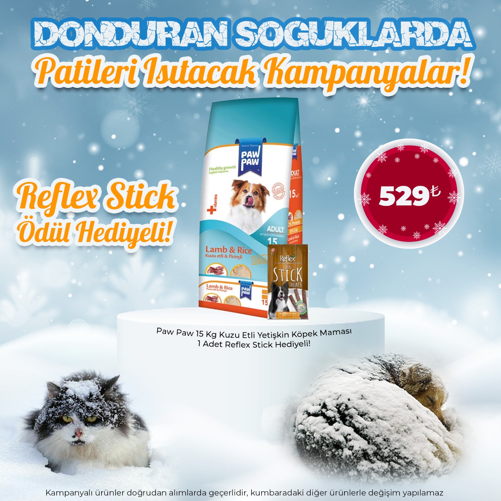 Paw Paw 15 Kg Kuzu Etli Yetişkin Köpek Maması - 1 Adet Reflex Stick Hediyeli!