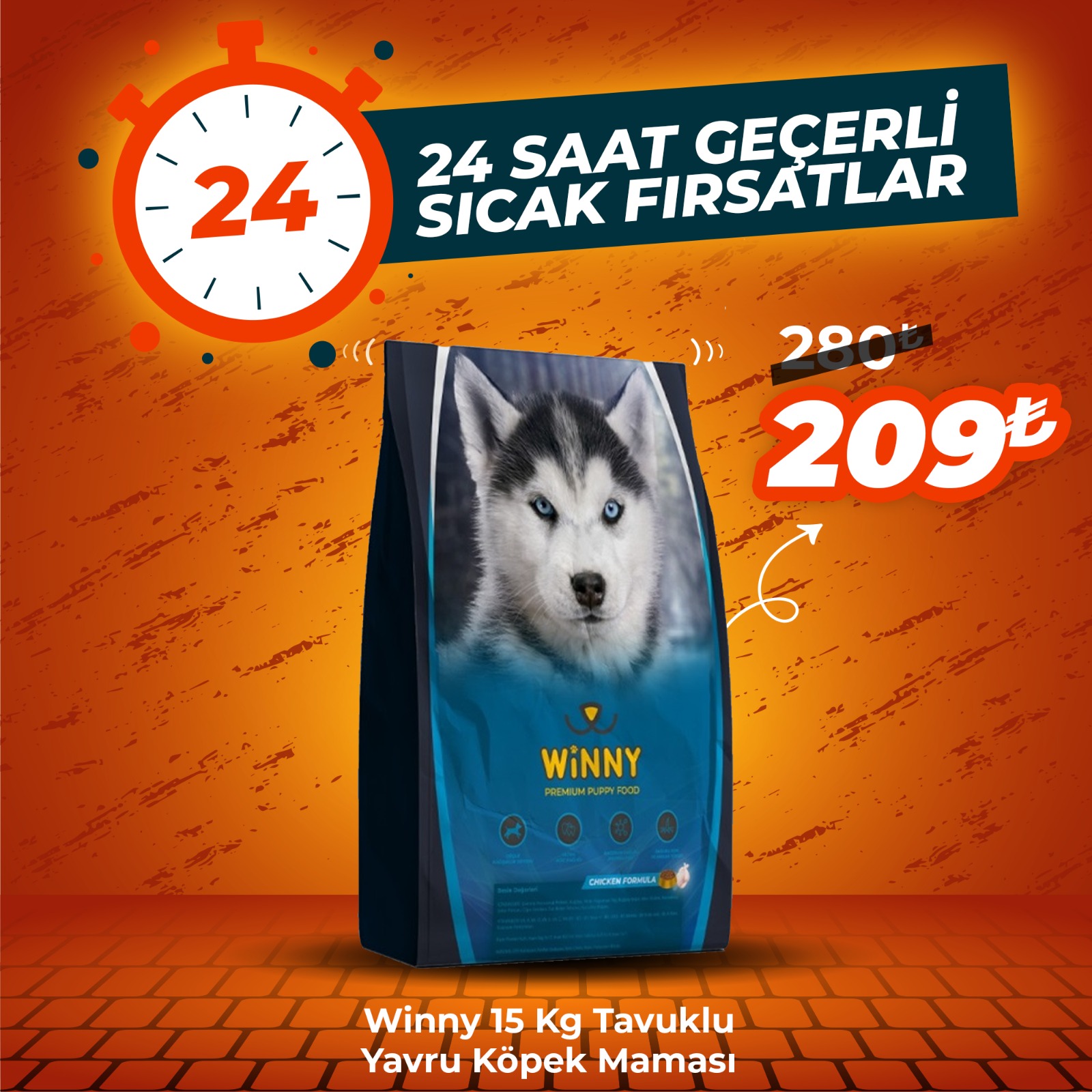 Winny 15 Kg Tavuku Yavru Köpek Maması