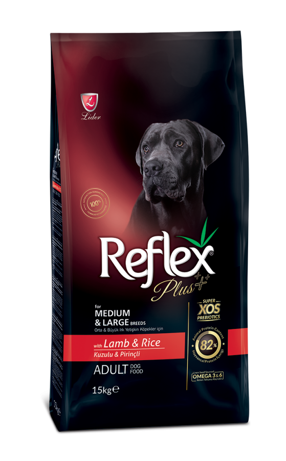 Reflex Plus 1 Kg Kuzu Etli Pirinçli Orta Büyük Irk Yetişkin Köpek Maması