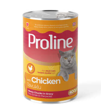 Proline Sos İçinde Parça Tavuk Etli Yetişkin Kedi Konservesi 400gr x 24 Adet