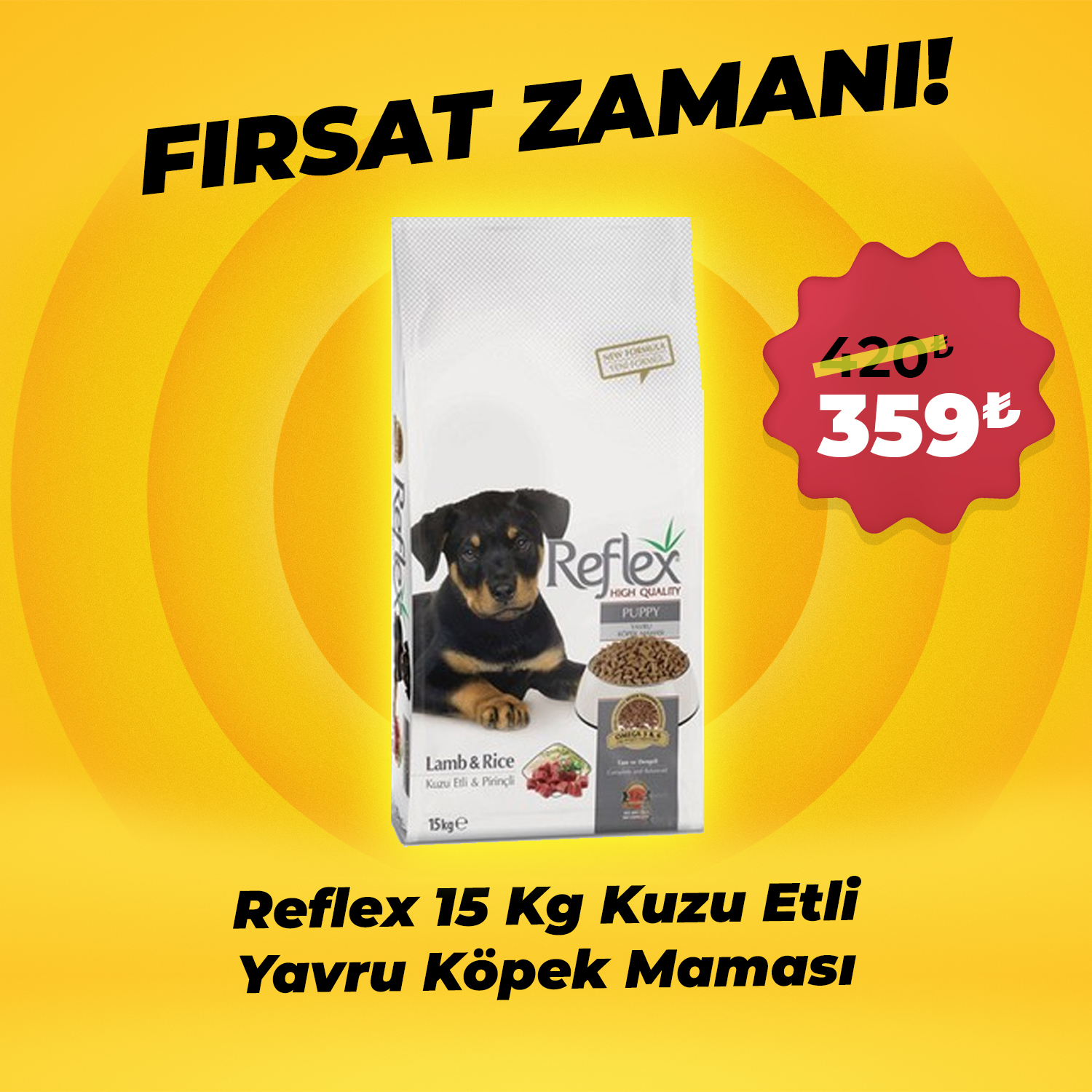 Reflex 15 Kg Kuzu Etli & Pirinçli Yavru Köpek Maması