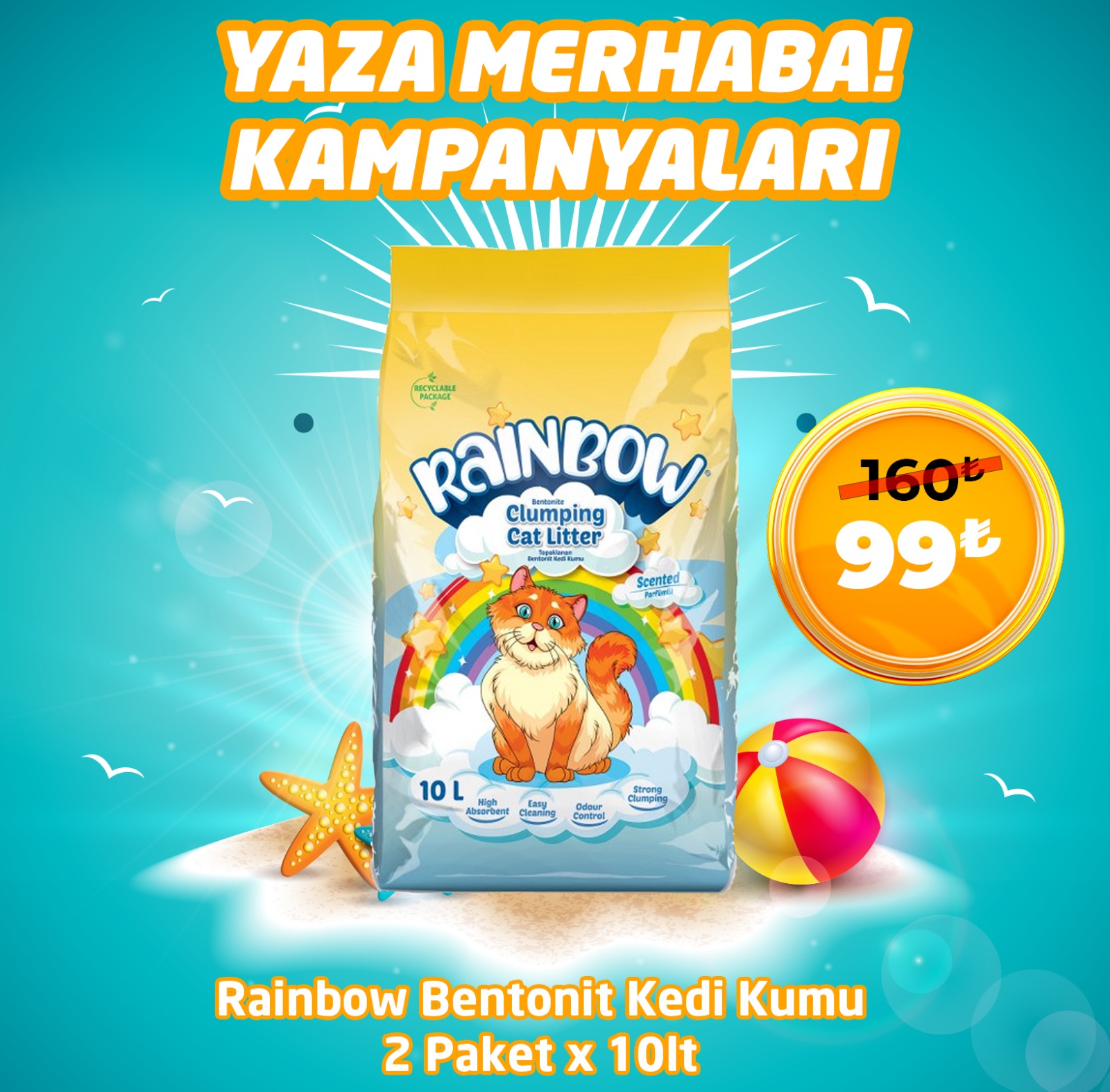 Rainbow Bentonit KEdi Kumu 2x10 Lt
