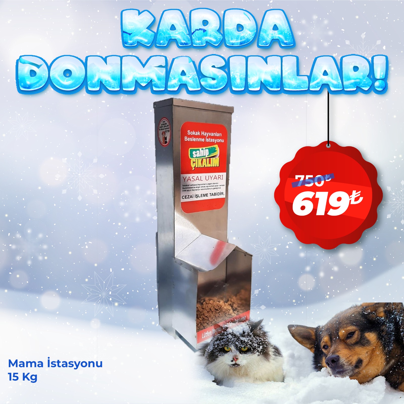 15 Kg Kedi ve Köpek Mama İstasyonu