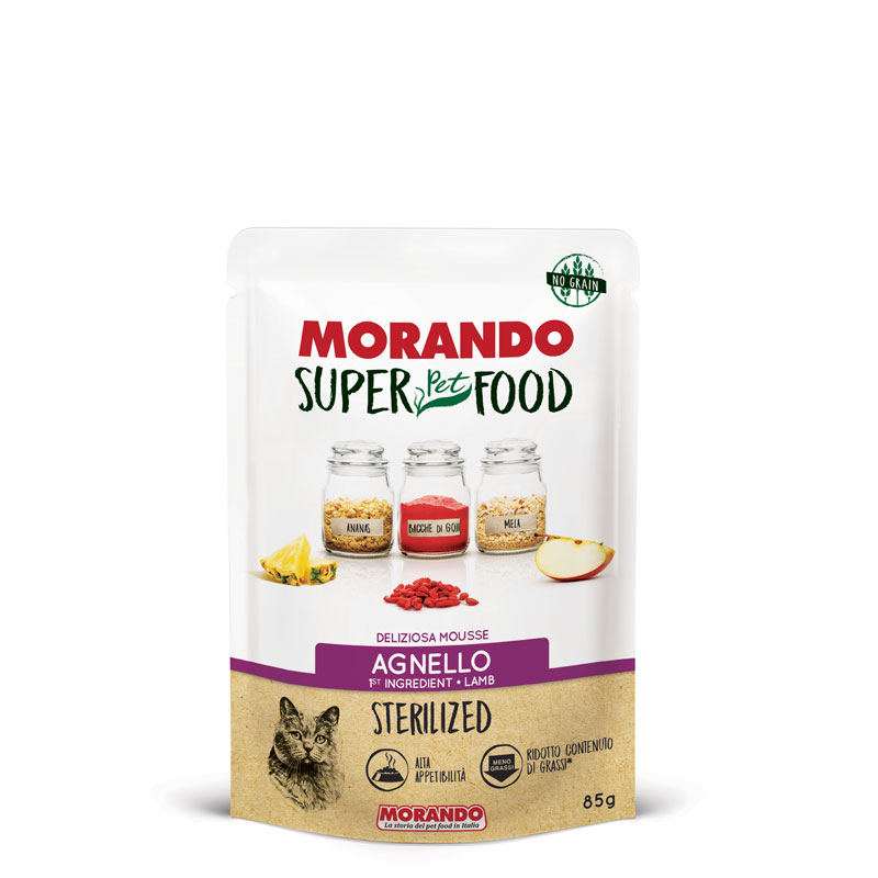 MORANDO SUPER PET FOOD KEDİ STERILIZED KUZULU POUNCH 85 GR