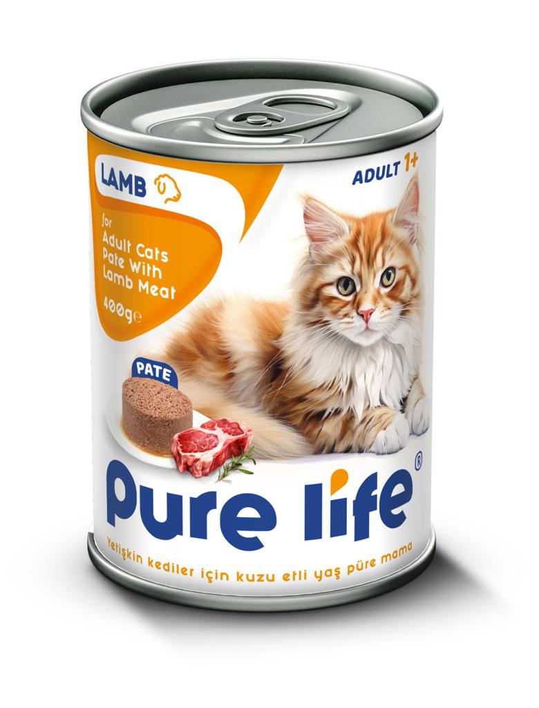 PureLife PATE Kuzu Etli Yetişkin Kedi Konserve 400 Gr