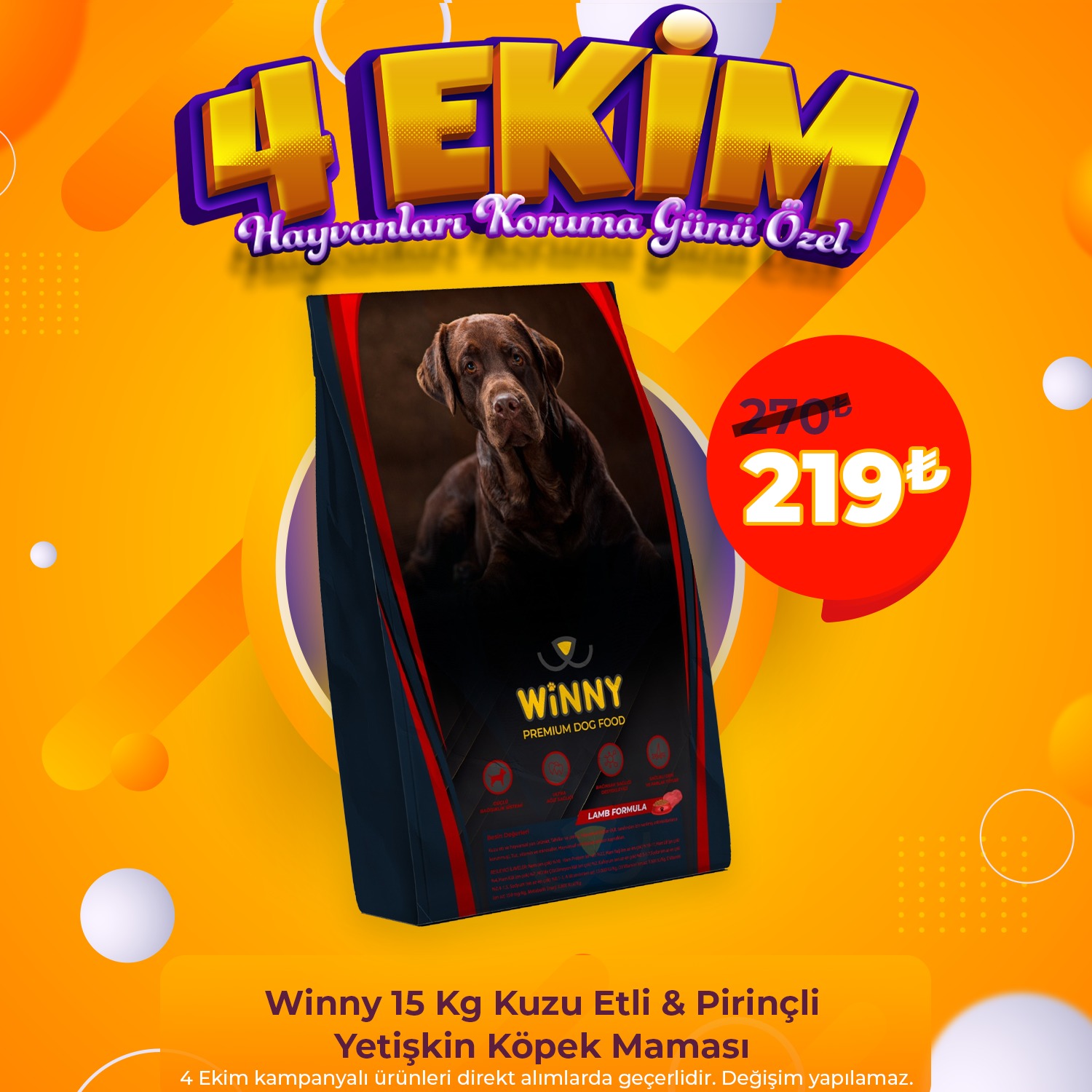 Winny 15 Kg Kuzu Etli & Pirinçli Yetişkin Köpek Maması