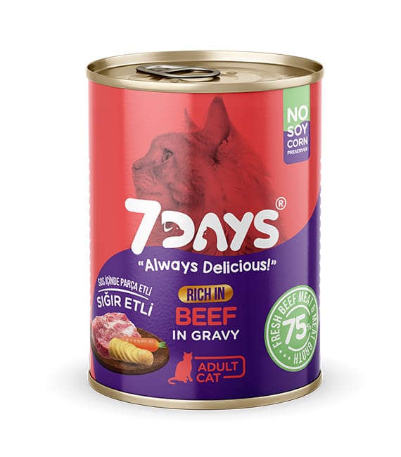 7 Days Taze Sığır Etli Yetişkin Kedi Konservesi 415 Gr