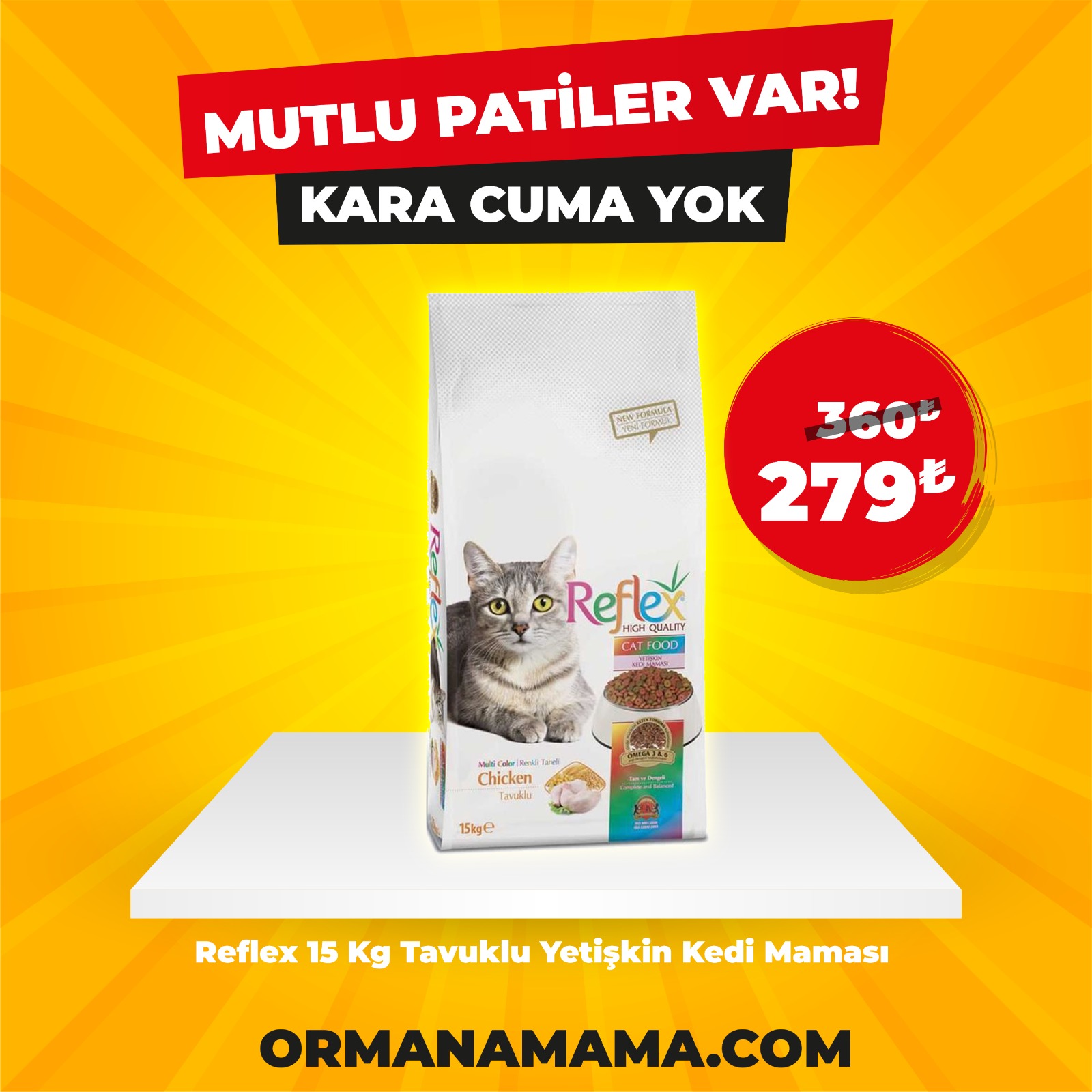 Reflex 15 Kg Tavuklu Yetişkin Kedi Maması