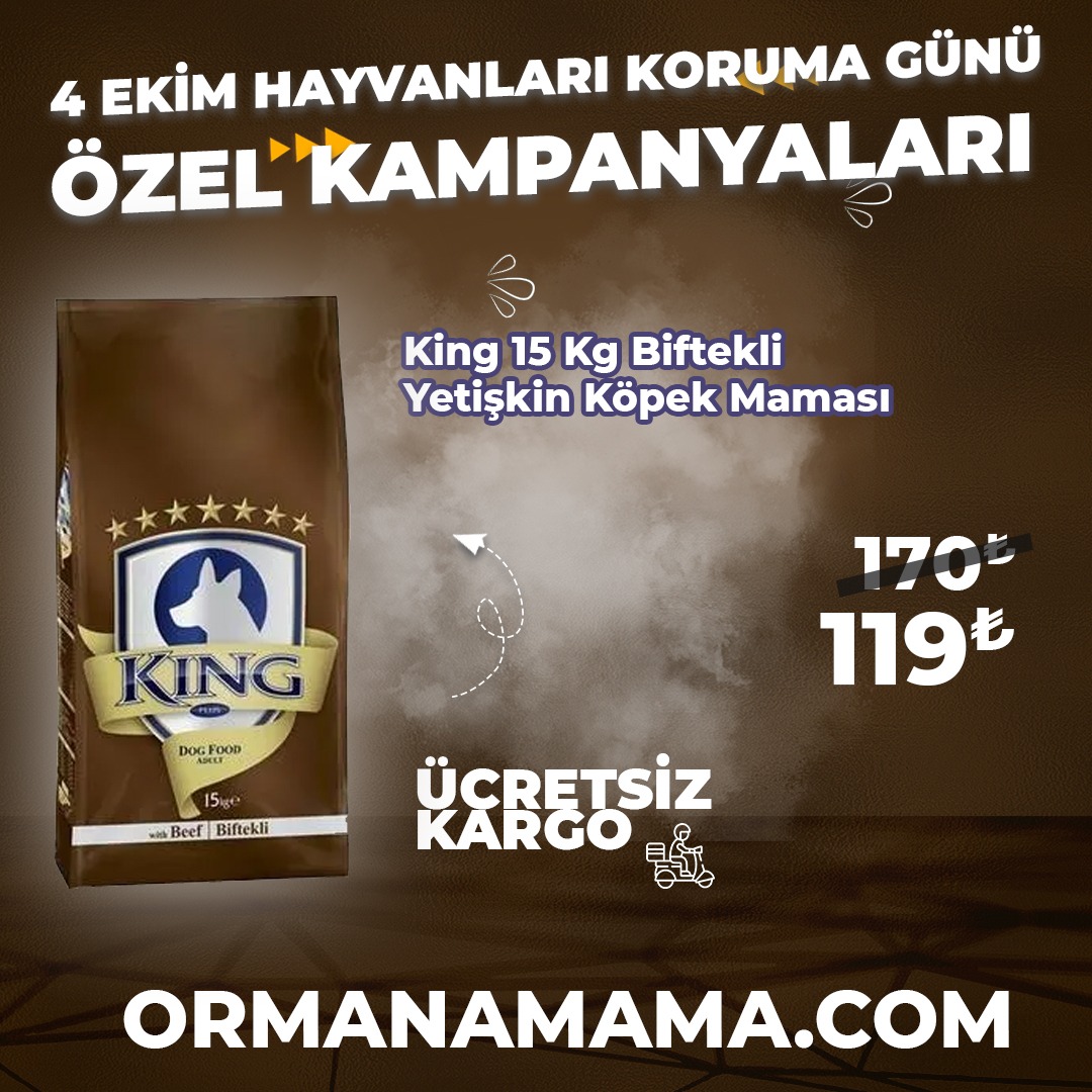 King 15 Kg Biftekli Yetişkin Köpek Maması