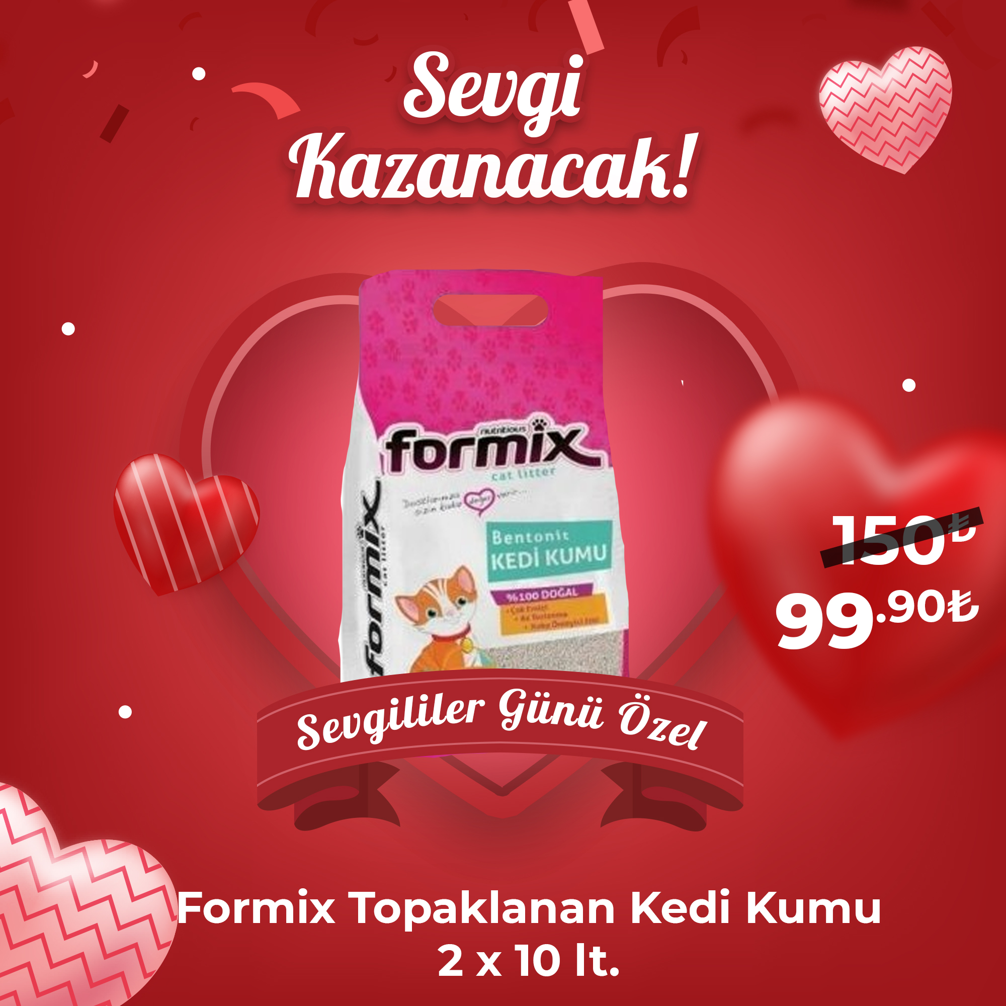 Formix Topaklanan Kedi Kumu 2 x 10lt