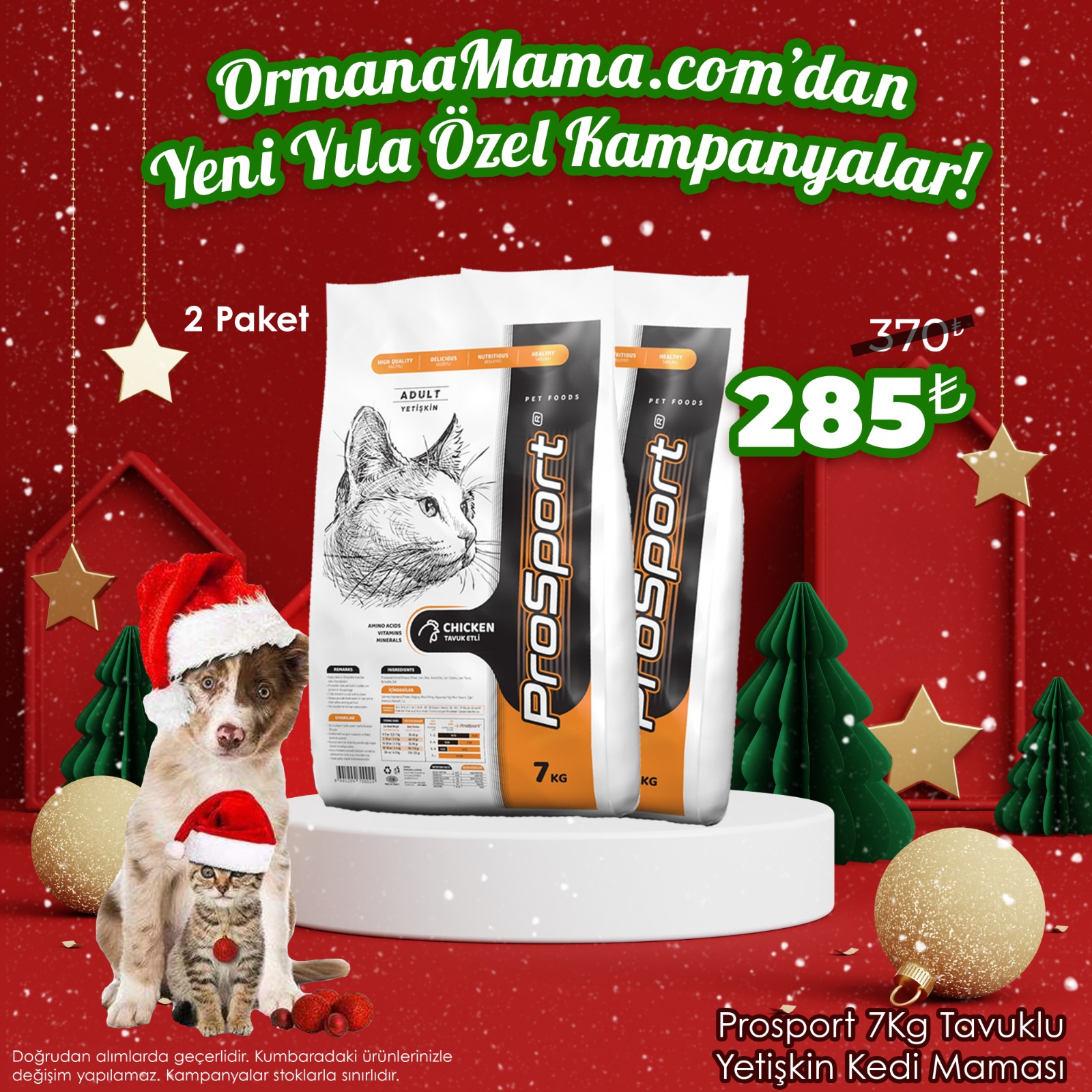 Prosport 7 Kg Tavuklu Yetişkin Kedi Maması x 2 Paket