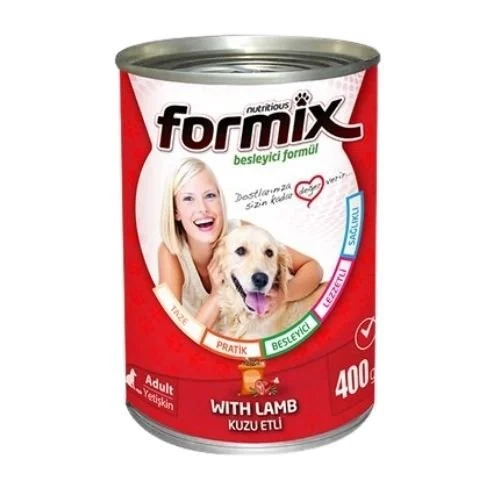 Formix Kuzu Etli Parça Etli Yetişkin Köpek Konservesi 400gr x 24 adet