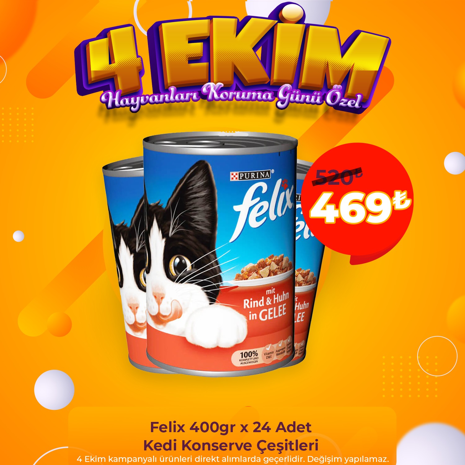 Felix Kedi Konserve Çeşitleri 400 Grx24 Adet